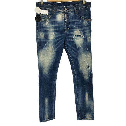 ディースクエアード DSQUARED2 SKATER JEAN ダメージ加工 ペイント スキニー デニムパンツ メンズ JPN:46
