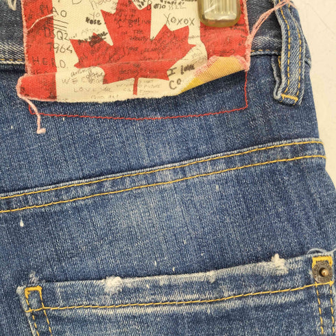 ディースクエアード DSQUARED2 SKATER JEAN ダメージ加工 ペイント スキニー デニムパンツ メンズ JPN:46