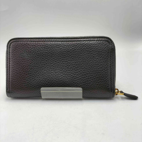 プラダ PRADA ロゴプレート シボレザー ラウンドジップ ロングウォレット メンズ