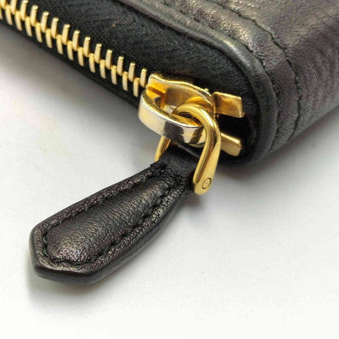 プラダ PRADA ロゴプレート シボレザー ラウンドジップ ロングウォレット メンズ
