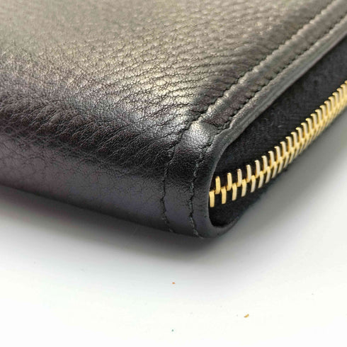 プラダ PRADA ロゴプレート シボレザー ラウンドジップ ロングウォレット メンズ
