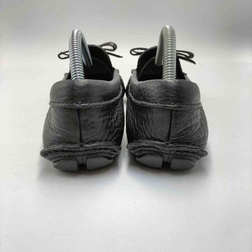 プラダ PRADA ロゴプレート シボレザー モカシン リボン ドライビングシューズ レディース 37 1/2