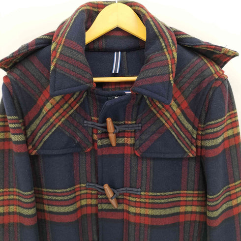 トミーヒルフィガー TOMMY HILFIGER チェック柄 ウール ウッドトグル ダッフル コート メンズ import:XL