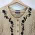 M.P.H. 80-90S 花柄 刺繍 レース 装飾 レーヨン 100% エンブロイダリー ティアード ワンピース レディース import:S