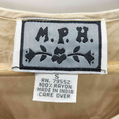 M.P.H. 80-90S 花柄 刺繍 レース 装飾 レーヨン 100% エンブロイダリー ティアード ワンピース レディース import:S
