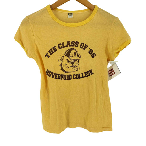 ラッセルアスレチック RUSSELL ATHLETIC 80s 3段プリント クルーネック 半袖 リンガー Tシャツ レディース M