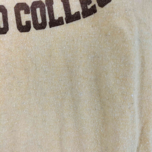 ラッセルアスレチック RUSSELL ATHLETIC 80s 3段プリント クルーネック 半袖 リンガー Tシャツ レディース M