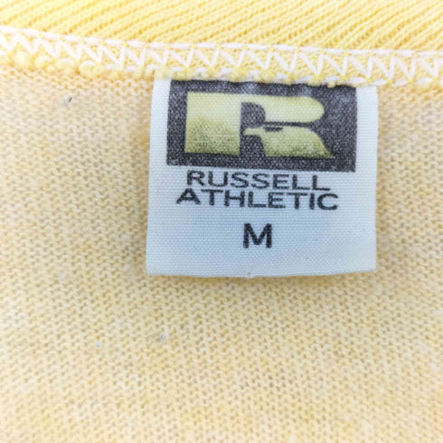 ラッセルアスレチック RUSSELL ATHLETIC 80s 3段プリント クルーネック 半袖 リンガー Tシャツ レディース M
