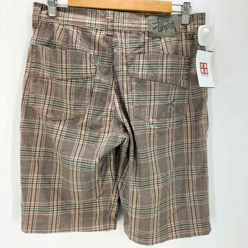 ステューシー Stussy 00S 紺タグ コットン チェック ショーツ ハーフ パンツ メンズ 34