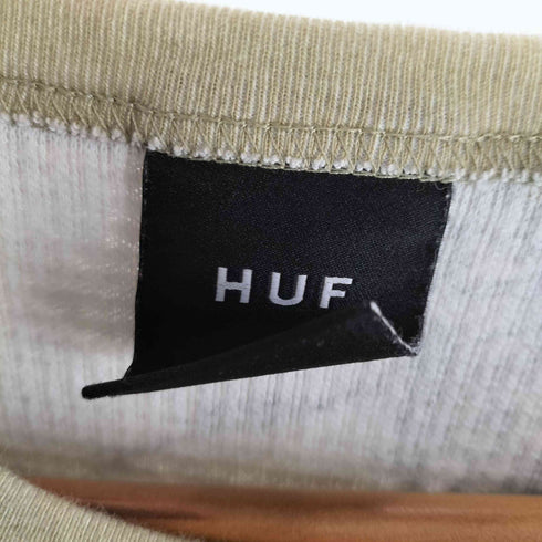 ハフ HUF ロゴ 刺繍 リアルツリー ワッフル サーマル L/S カットソー ロンT ロング Tシャツ メンズ import:L