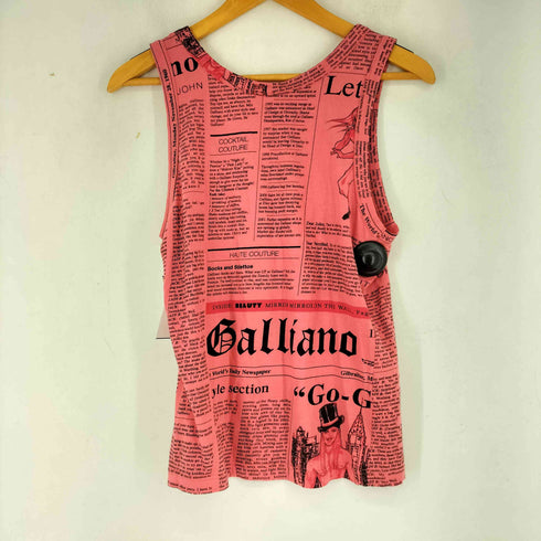 ジョンガリアーノ JOHN GALLIANO 00S Y2K ニュースペーパー柄 タンクトップ レディース import:XS