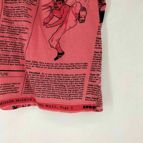 ジョンガリアーノ JOHN GALLIANO 00S Y2K ニュースペーパー柄 タンクトップ レディース import:XS