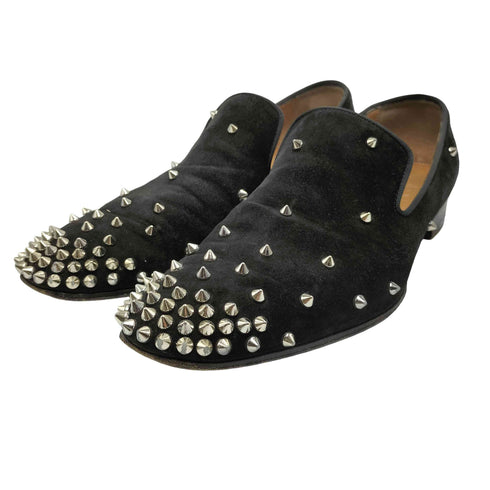 クリスチャンルブタン CHRISTIAN LOUBOUTIN イタリア製 スエード スタッズ レザー スリッポン メンズ EUR:41