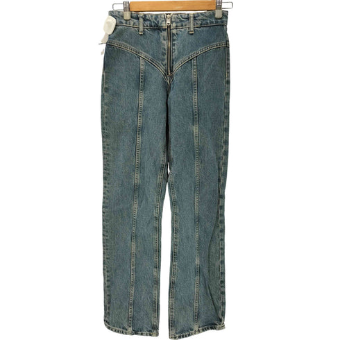 ザラ ZARA センター プレス デニム パンツ ヴィンテージ メイク カラー ミディアム ウォッシュ ハイライズ レディース EUR:34