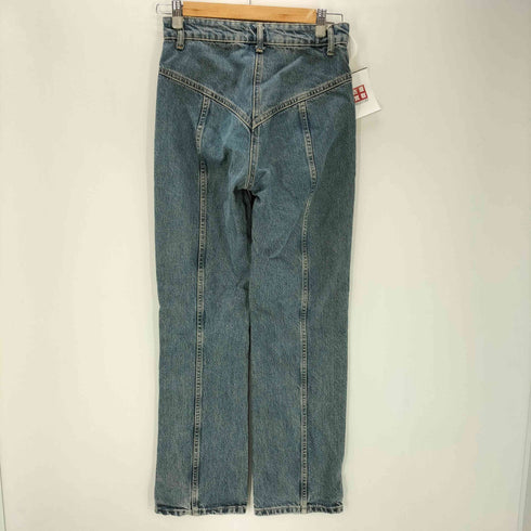 ザラ ZARA センター プレス デニム パンツ ヴィンテージ メイク カラー ミディアム ウォッシュ ハイライズ レディース EUR:34