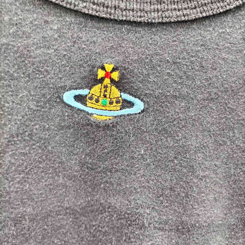 ヴィヴィアンウエストウッドレッドレーベル Vivienne Westwood RED LABEL イタリア製 センター オーブ 刺繍 半袖 Tシャツ S/S カットソー レディース import:XS