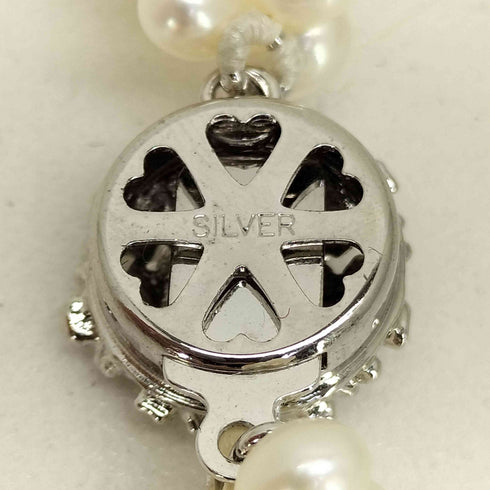 SILVER925 刻印 クラスプ 三連 パール ネックレス レディース