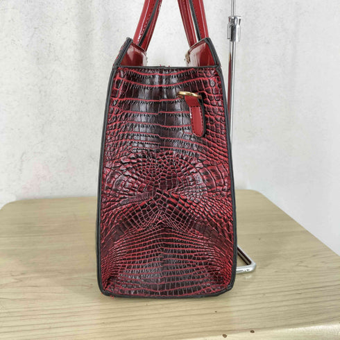 クロコダイル ジップ ハンドバッグ レディース