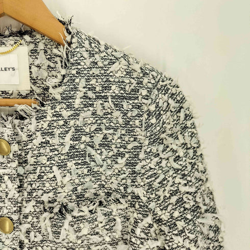 ノーリーズ NOLLEY’S 24SS BISHU JAPAN コットンフラッグツイードクルーネックジャケット レディース JPN:38