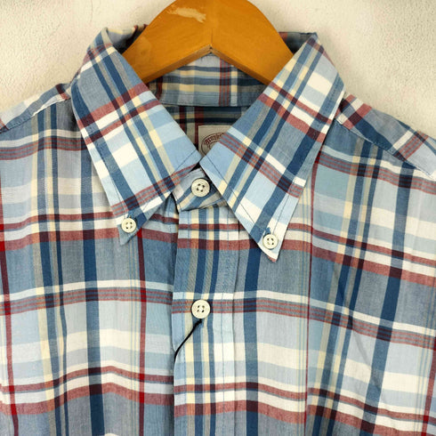 ブルックスブラザーズ BROOKS BROTHERS マドラスチェック ショートスリーブ ボタンダウンシャツ メンズ JPN:M
