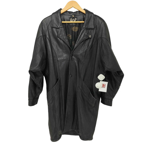 ギャップ Gap 90s 英国製 MAYWEAR社 レザー チェスターコート メンズ import:XS