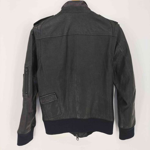 キャサリンハムネットロンドン KATHARINE HAMNETT LONDON シープスキン Dリング 2WAY エポレット リブ付 ダブルジップ レザージャケット メンズ import:M