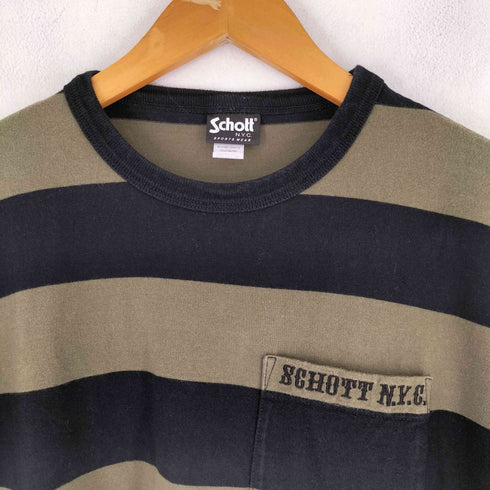 ショット Schott WIDE BORDER POCKET Tee ワイドボーダー ポケットT メンズ JPN:M