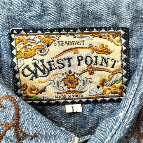 WEST POINT 刺繍デニムウエスタンシャツ アローポケット メンズ JPN:L