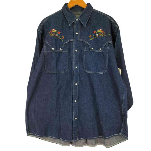 WEST POINT ヨークデザイン 刺繍デニムウエスタンシャツ メンズ JPN:L