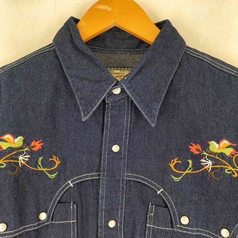 WEST POINT ヨークデザイン 刺繍デニムウエスタンシャツ メンズ JPN:L