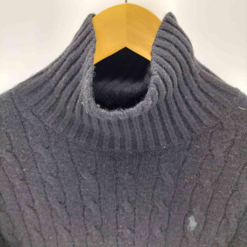 ポロラルフローレン POLO RALPH LAUREN カシミヤ混 スモールポニー刺繍 タートルネック ニットチュニック レディース S