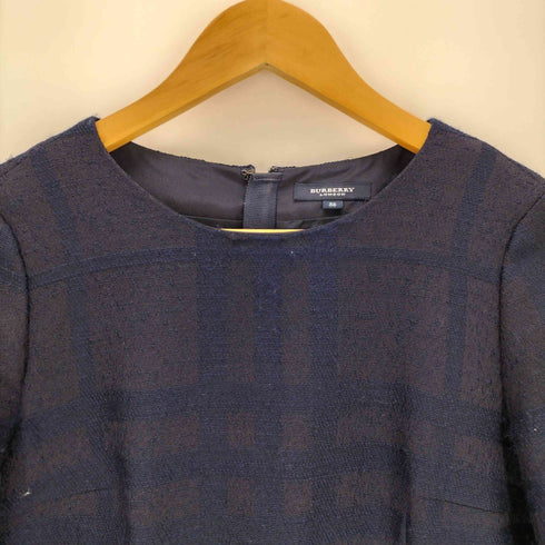 バーバリーロンドン BURBERRY LONDON ウール混 格子 長袖ワンピース レディース 38
