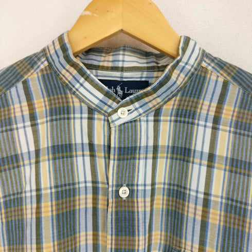 ラルフローレン RALPH LAUREN バンドカラー チェック シャツ メンズ JPN:L