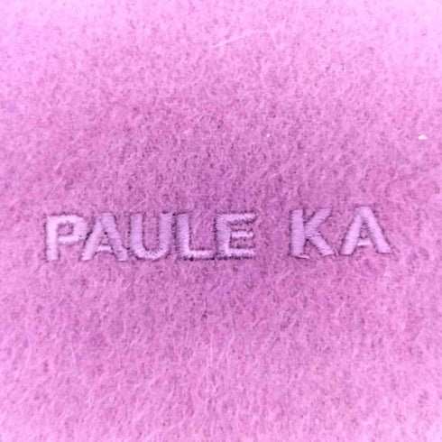 ポールカ PAULE KA ロゴ刺繍 フリンジ マフラー レディース
