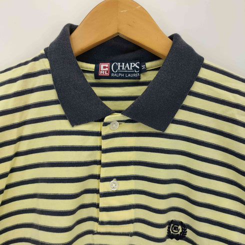 チャップスラルフローレン CHAPS RALPH LAUREN 刺繍 ボーダー 半袖ポロシャツ メンズ M