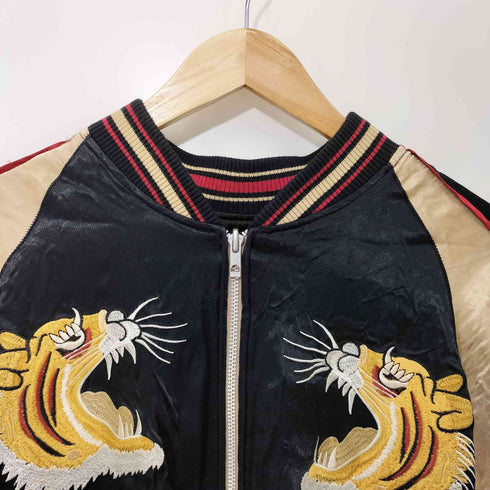 ハナタビガクダン 花旅楽団 富士 虎 刺繍 リバーシブル スーベニアジャケット スカジャン メンズ JPN:XL