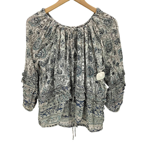 デニムアンドサプライラルフローレン DENIM&SUPPLY RALPH LAUREN 花柄 フリンジ コットン ブラウス レディース import:XS