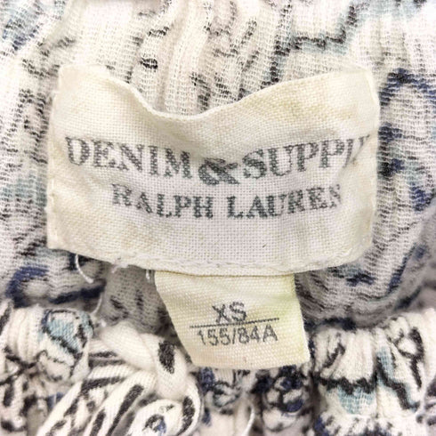 デニムアンドサプライラルフローレン DENIM&SUPPLY RALPH LAUREN 花柄 フリンジ コットン ブラウス レディース import:XS