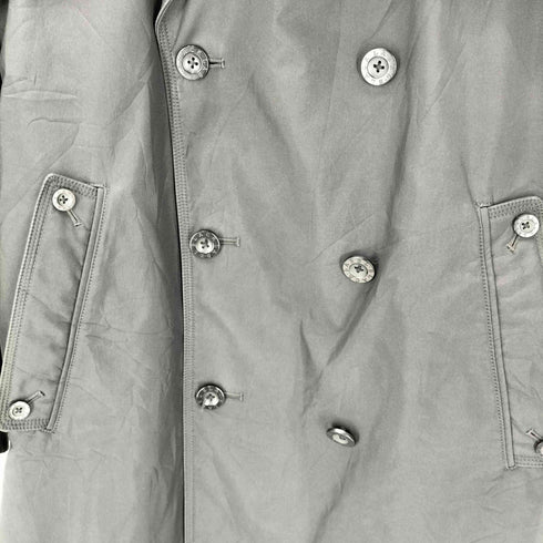 バーバリーブラックレーベル BURBERRY BLACK LABEL 裏地ノバチェック エポレット ガンフラップ付き ダブル ブラック バルマカーン ステンカラー コート メンズ import:M