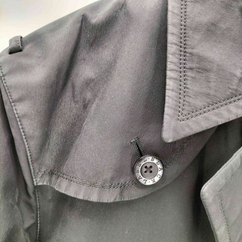 バーバリーブラックレーベル BURBERRY BLACK LABEL 裏地ノバチェック ライナー ガンフラップ付き ブラック バルマカーン ステンカラー コート メンズ import:L