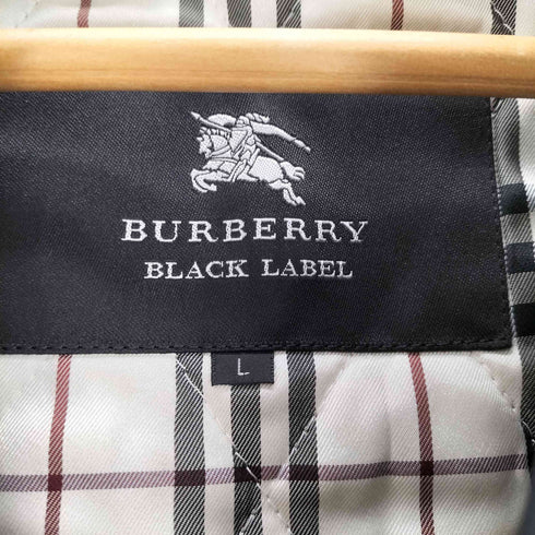 バーバリーブラックレーベル BURBERRY BLACK LABEL 裏地ノバチェック ライナー ガンフラップ付き ブラック バルマカーン ステンカラー コート メンズ import:L