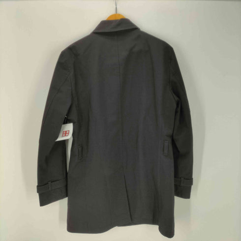 バーバリーブラックレーベル BURBERRY BLACK LABEL 裏地ノバチェック ガンフラップ付き ブラック バルマカーン ステンカラー コート メンズ import:L
