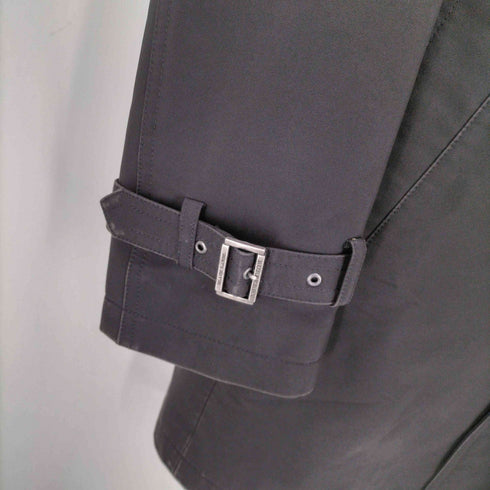 バーバリーブラックレーベル BURBERRY BLACK LABEL 裏地ノバチェック ガンフラップ付き ブラック バルマカーン ステンカラー コート メンズ import:L