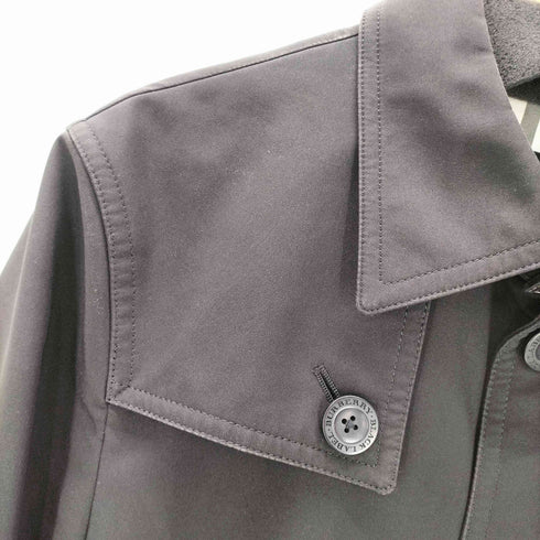 バーバリーブラックレーベル BURBERRY BLACK LABEL 裏地ノバチェック ガンフラップ付き ブラック バルマカーン ステンカラー コート メンズ import:L
