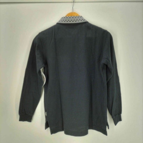 ケンゾーゴルフ KENZO GOLF 90S OLD 初期 ヘム バイカラー 総柄 L/S ブラック ポロ カットソー 鹿の子 メンズ JPN:1