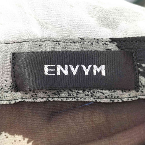 アンビー ENVYM シアー アートプリントルーズシャツ レディース