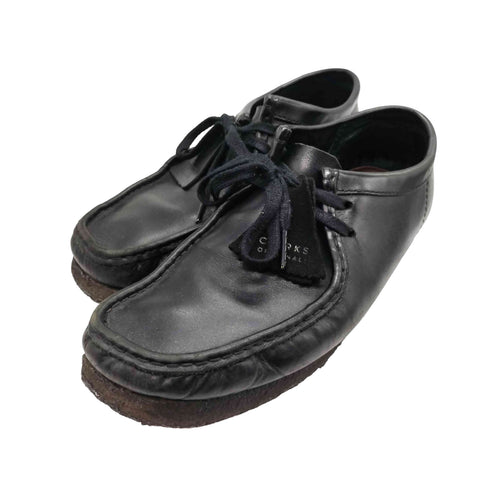 クラークスオリジナルズ Clarks ORIGINALS WALLABEE Black Leather ワラビー ブラック オール レザー デッキ シューズ メンズ JPN:26.5