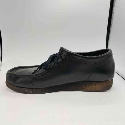 クラークスオリジナルズ Clarks ORIGINALS WALLABEE Black Leather ワラビー ブラック オール レザー デッキ シューズ メンズ JPN:26.5