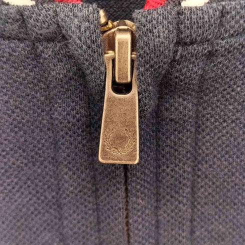 フレッドペリー FRED PERRY ロゴ刺繍 リブライン 鹿の子 ダブルジップ カーディガン メンズ import:XL