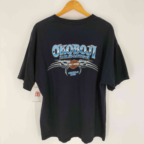 ハーレーダビッドソン HARLEY-DAVIDSON USA製 クロームロゴ プリントTシャツ メンズ import:XL
